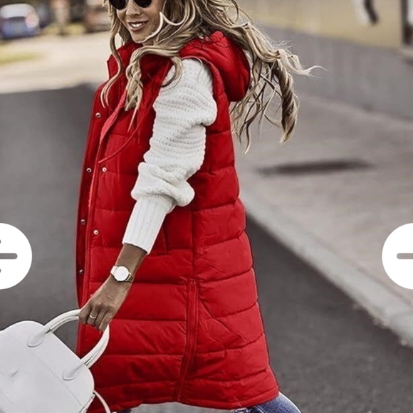 Brand New Long Red Puffer Vest - Picture 5 of 5